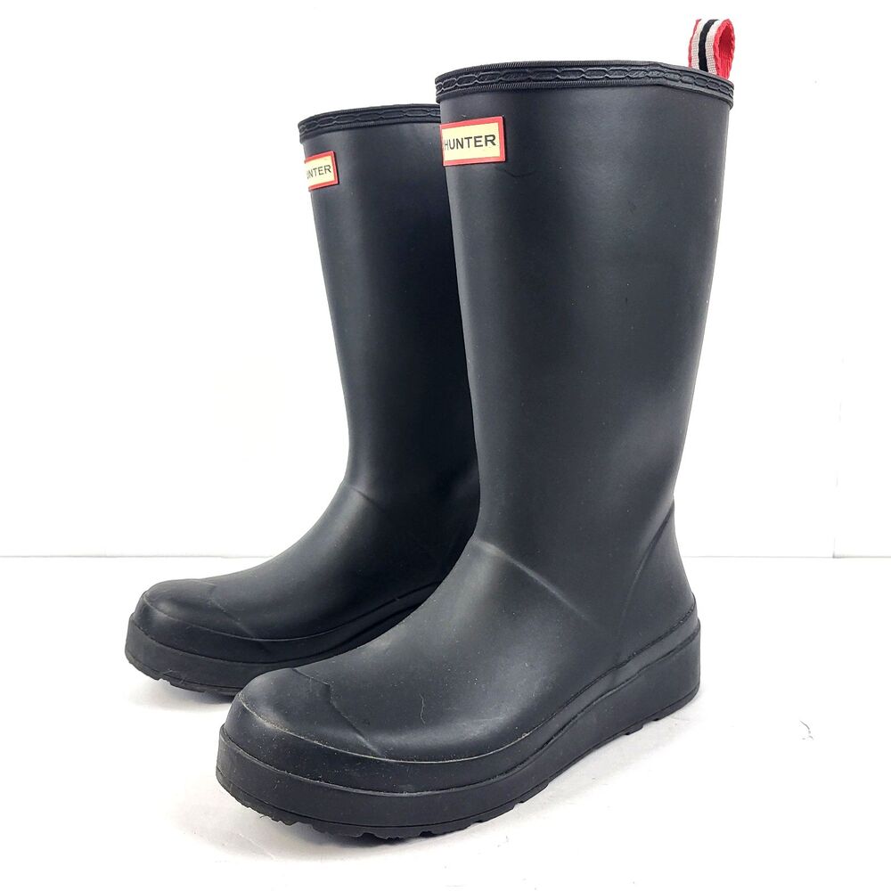 Hunter Original Play Boot Tall Tail Waterproof Rain Boots Black Size 10 "READ "
